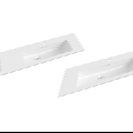 Mexen Otis dvojumyvadlo zapuštěné v desce 141 x 46,5 cm, bílý lesk - 25181400D