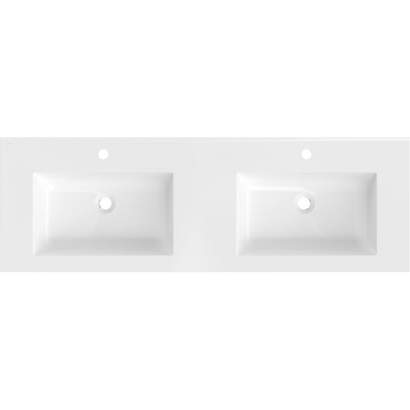 Mexen Otis dvojumyvadlo zapuštěné v desce 141 x 46,5 cm, bílý lesk - 25181400D