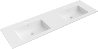 Mexen Otis umyvadlo zapuštěné do desky dvojité 161 x 46,5 cm, bílá mat - 25181601D