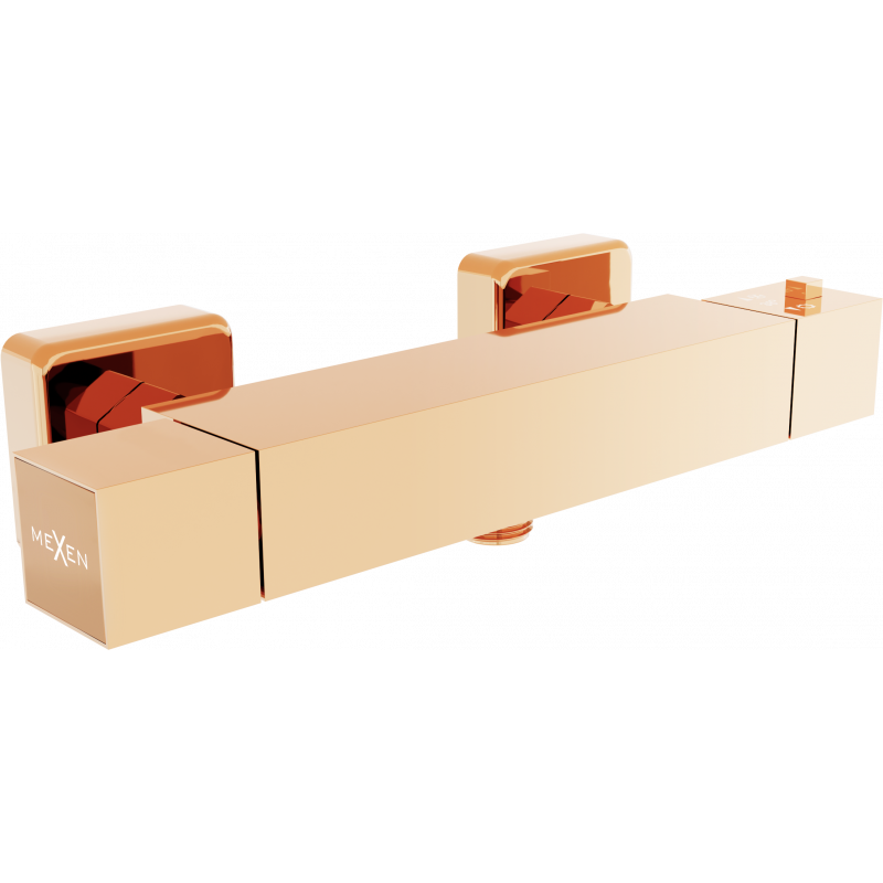 Mexen Cube termostatická sprchová baterie, růžové zlato - 77200-60