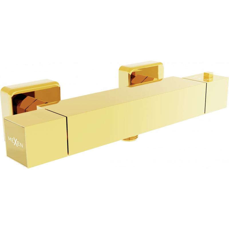 Mexen Cube termostatická sprchová baterie, zlatá - 77200-50