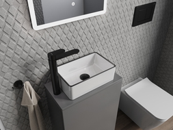 Mexen Nadia umyvadlo na desku 36 x 23 cm, bílá/černý okraj - 21613607