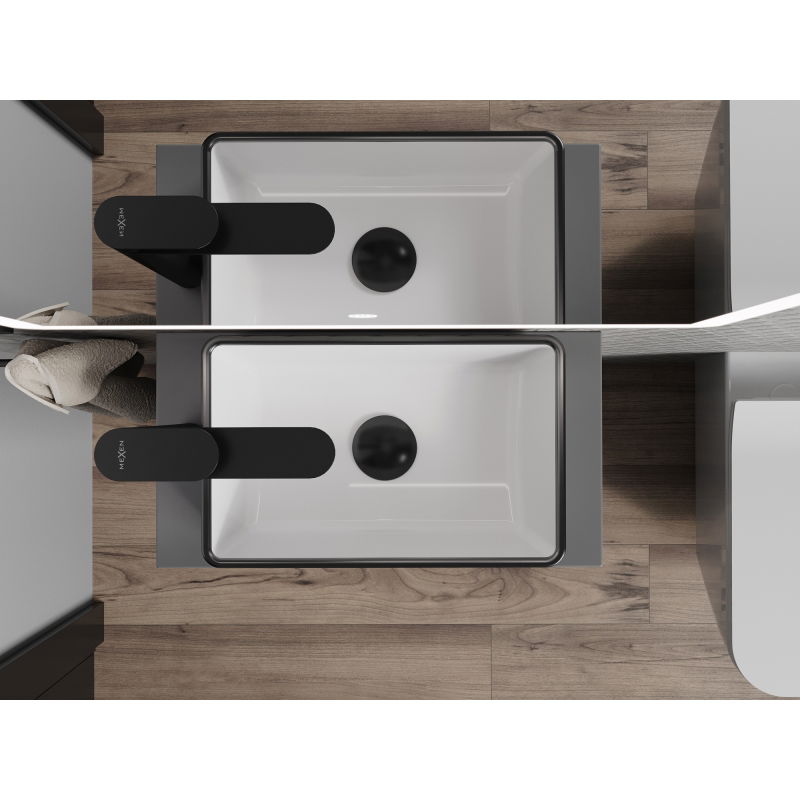 Mexen Nadia umyvadlo na desku 36 x 23 cm, bílá/černý okraj - 21613607