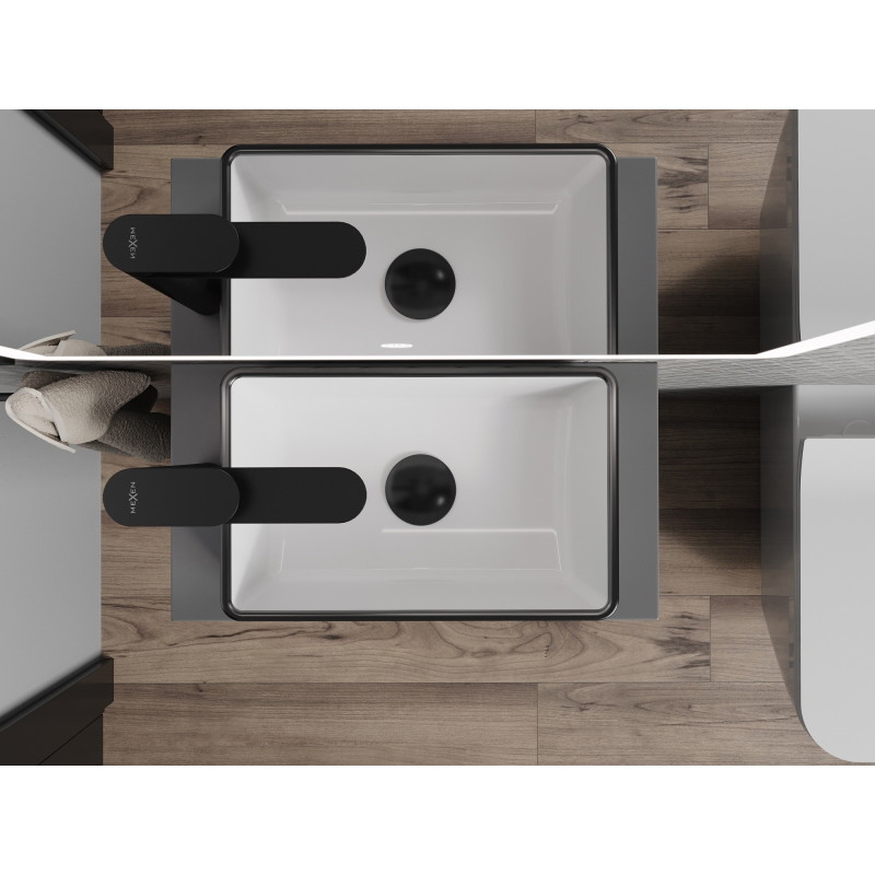 Mexen Nadia umyvadlo na desku 36 x 23 cm, bílý/černý okraj - 21613607