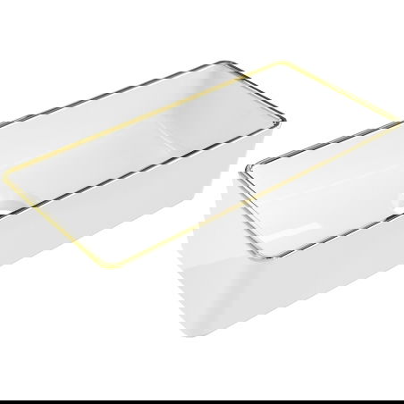 Mexen Nadia umyvadlo na desku 46 x 23 cm, bílá/zlatý okraj - 21614605