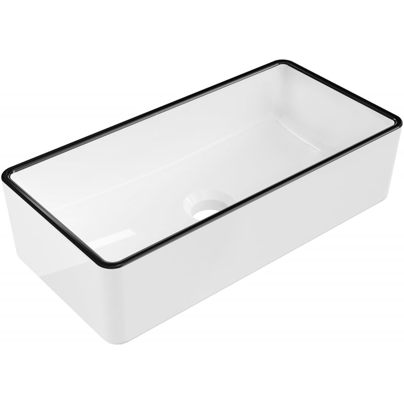 Mexen Nadia umyvadlo na desku 46 x 23 cm, bílá/černý okraj - 21614607