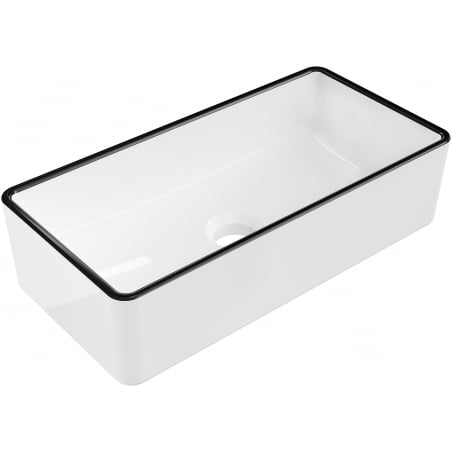 Mexen Nadia umyvadlo na desku 46 x 23 cm, bílá/černý okraj - 21614607