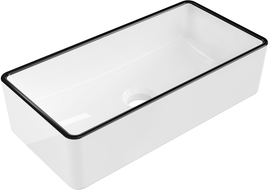 Mexen Nadia umyvadlo na desku 46 x 23 cm, bílá/černý okraj - 21614607