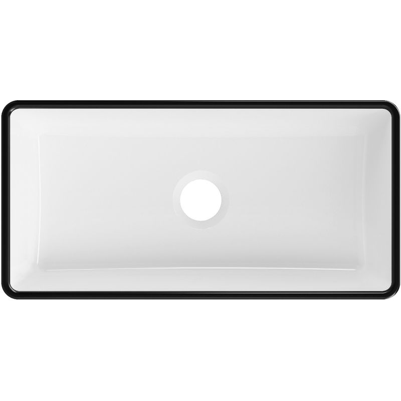 Mexen Nadia umyvadlo na desku 46 x 23 cm, bílá/černý okraj - 21614607
