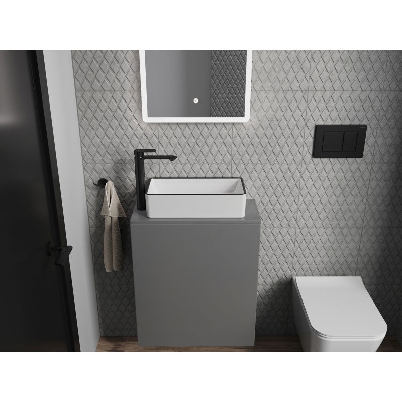 Mexen Nadia umyvadlo na desku 46 x 23 cm, bílá/černý okraj - 21614607