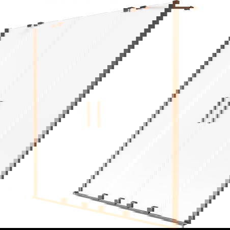 Mexen Velar Duo vanová zástěna 2-křídlová posuvná 140 x 150 cm, mat, růžové zlato - 896-140-000-32-60