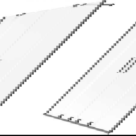 Mexen Velar Duo vanová zástěna 2křídlová posuvná 140 x 150 cm, matná, kartáčovaná zbraňově šedá - 896-140-000-32-66