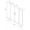 Mexen Velar Duo vanová zástěna dvoukřídlá posuvná 140 x 150 cm, mat, gun gray kartáčovaný - 896-140-000-32-66