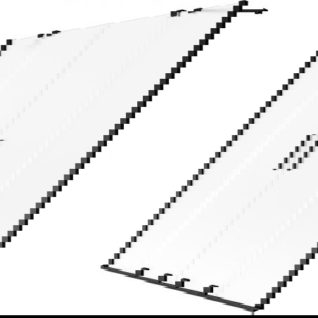 Mexen Velar Duo vanová zástěna posuvná dvoukřídlá 140 x 150 cm, mražené sklo, černá - 896-140-000-32-70