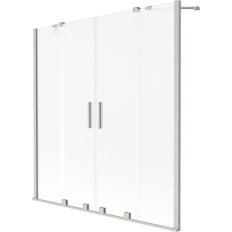 Mexen Velar Duo sprchový paraván 2křídlý posuvný 140 x 150 cm, námraza, kartáčovaný nikl - 896-140-000-32-97