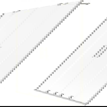 Mexen Velar Duo sprchový paraván 2křídlý posuvný 140 x 150 cm, námraza, kartáčovaný nikl - 896-140-000-32-97