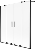 Mexen Velar Duo vanová zástěna 2-křídlá posuvná 160 x 150 cm, matný, černý - 896-160-000-32-70