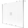 Mexen Velar Duo vanová zástěna, posuvná dvoukřídlá 170 x 150 cm, matná, chrom - 896-170-000-32-01