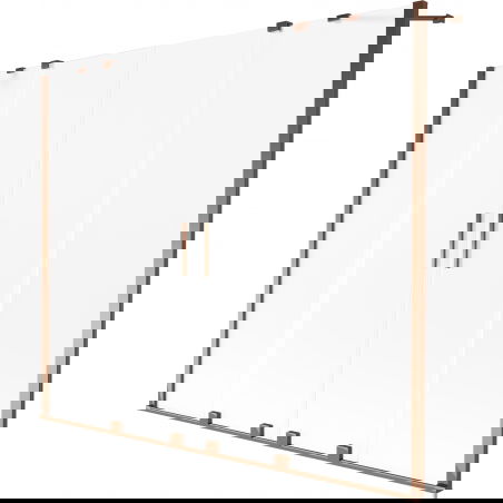 Mexen Velar Duo vanová zástěna 2-křídlová posuvná 170 x 150 cm, matná, růžové zlato - 896-170-000-32-60