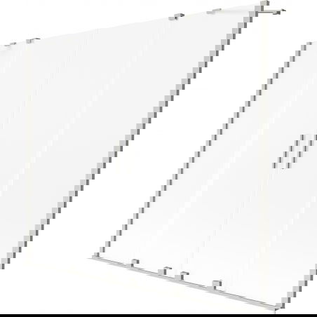 Mexen Velar Duo vanová zástěna 2-křídlová posuvná 170 x 150 cm, matné sklo, kartáčovaný nikl - 896-170-000-32-97