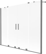 Mexen Velar Duo vanová zástěna 2-křídlová posuvná 190 x 150 cm, mat, gun metal - 896-190-000-32-95