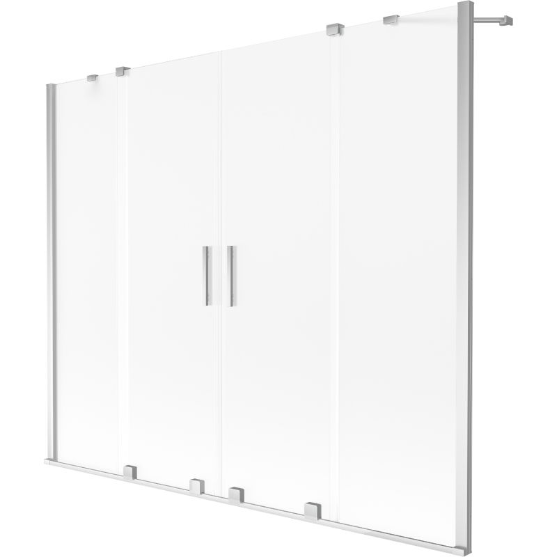 Mexen Velar Duo vanová zástěna, 2-křídlová, 200 x 150 cm, matná, chrom - 896-200-000-32-01