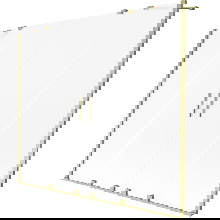 Mexen Velar Duo vanová zástěna dvoukřídlá posuvná 200 x 150 cm, mat, zlatý kartáčovaný - 896-200-000-32-55