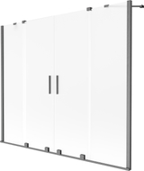 Mexen Velar Duo vanová zástěna 2-křídlová posuvná 200 x 150 cm, mat, kartáčovaná šedá zbraň - 896-200-000-32-66