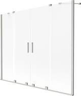 Mexen Velar Duo vanová zástěna 2-dílná posuvná 200 x 150 cm, mat, kartáčovaný nikl - 896-200-000-32-97