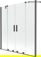 Mexen Velar Duo vanová zástěna 2-dílná posuvná 150 x 150 cm, transparentní, gun metal - 896-150-000-02-95