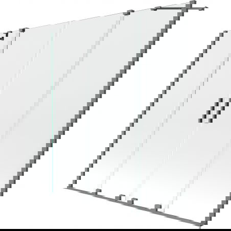 Mexen Velar Duo vanová zástěna 2-křídlová posuvná 200 x 150 cm, transparentní, gun metal - 896-200-000-02-95