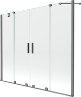 Mexen Velar Duo vanová zástěna 2-křídlová posuvná 200 x 150 cm, transparentní, gun metal - 896-200-000-02-95