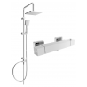 Mexen Tord nástěnná sprchová sada s hlavovou sprchou a termostatickou sprchovou baterií Cube, chrom - 77200200-00