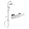 Mexen Carl nástěnná sprchová souprava s dešťovou hlavicí a termostatickou sprchovou baterií Cube, chrom - 77200240-00