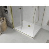 Mexen Lima skládací sprchový kout 100 x 70 cm, průhledný, zlatý + vanička Flat - 856-100-070-50-00-4010
