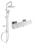 Mexen Cube Sven nástěnná sprchová sada s dešťovou sprchou a termostatickou sprchovou baterií, chrom - 77200262-00