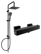 Mexen Tord nástěnná sprchová sada s dešťovou sprchou a termostatickou sprchovou baterií Cube, černá - 77200200-70