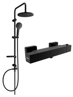 Mexen Erik povrchová sprchová souprava s dešťovou sprchou a termostatickou sprchovou baterií Cube, černá - 77200205-70