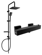 Mexen Cube Sven povrchová sprchová sada s dešťovou sprchou a termostatickou sprchovou baterií, černá - 77200262-70