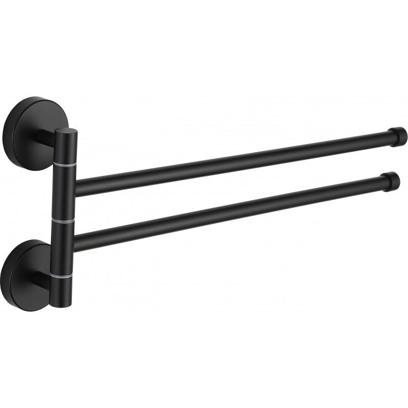 Mexen dvojitý otočný věšák na ručníky, černý - 7039242-70