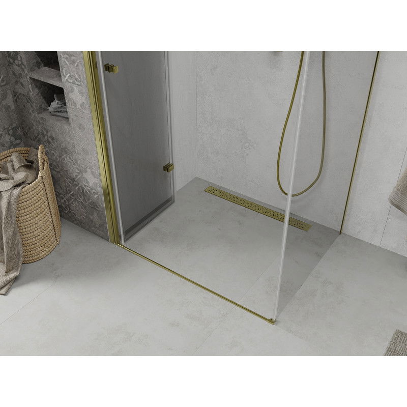 Mexen Lima sprchová kabina skládací 80 x 90 cm, transparentní, zlatá - 856-080-090-50-00