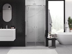 Mexen Exo-B Duo dvojité sprchové dveře, 80 cm, transparentní, chrom - 814-080-000-01-00