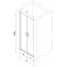 Mexen Exo-B Duo dvoukřídlé sprchové dveře 90 cm, transparentní, chrom - 814-090-000-01-00