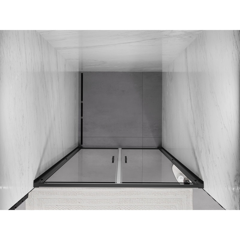 Mexen Exo-B Duo dvojité sprchové dveře 80 cm, průhledné, černé - 814-080-000-70-00