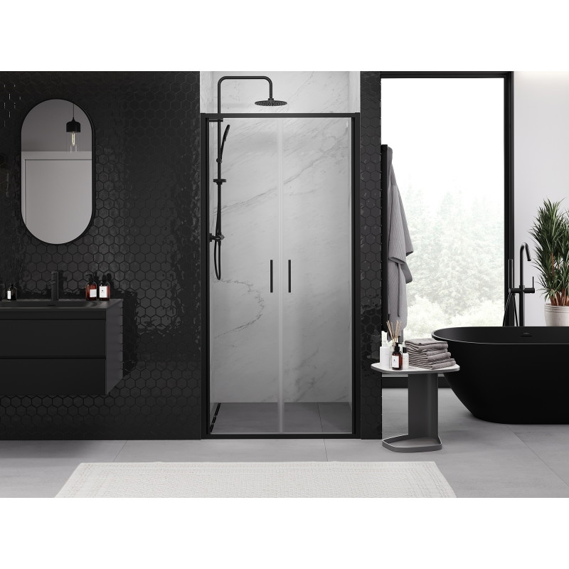 Mexen Exo-B Duo dvojité sprchové dveře otočné 100 cm, transparentní, černé - 814-100-000-70-00