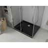 Mexen Lima skládací sprchový kout 100 x 90 cm, transparentní, chrom + vana Flat, černá - 856-100-090-01-00-4070