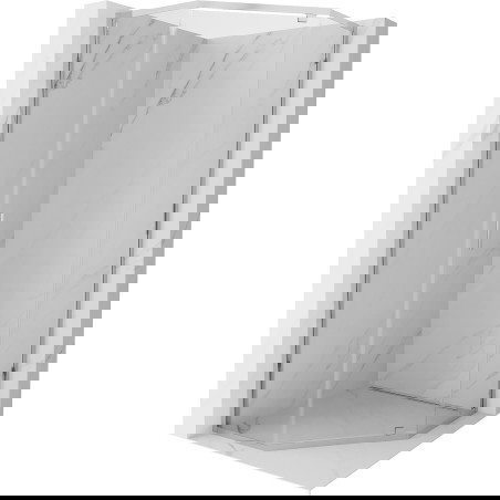 Mexen Exo pětiboká sprchová kabina s otevíracími dveřmi 90 x 90 cm, transparentní, chrom - 812-090-090-01-00