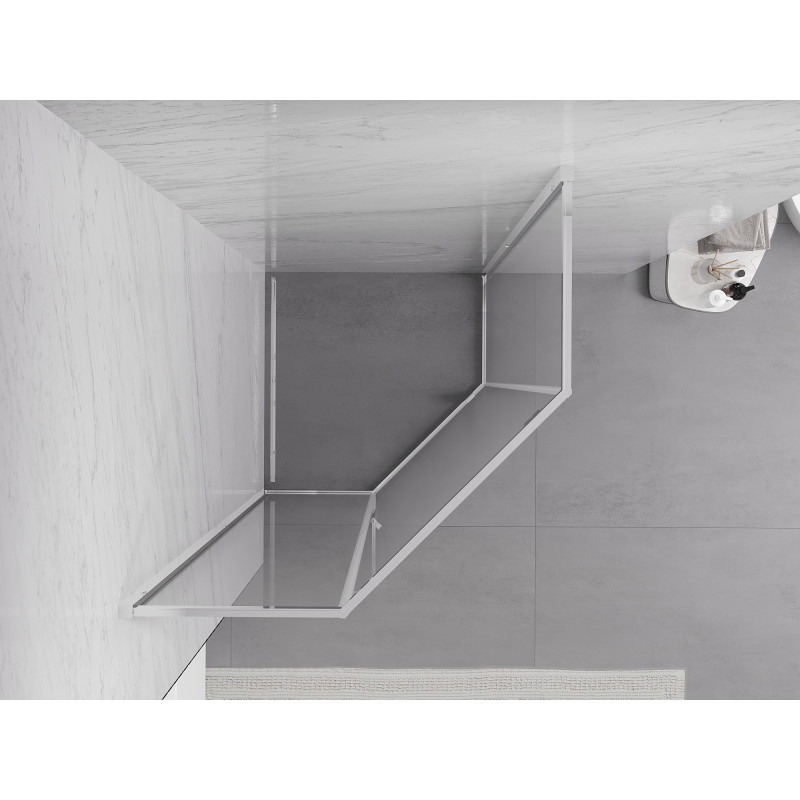 Mexen Exo pětiúhelníkový sprchový kout s otočnými dveřmi 100 x 100 cm, transparentní, chrom - 812-100-100-01-00