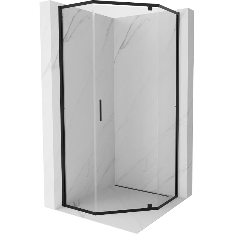 Mexen Exo-R koutová sprchová kabina s otevíracími dveřmi 80 x 80 cm, průhledná, černá - 812-080-080-70-00
