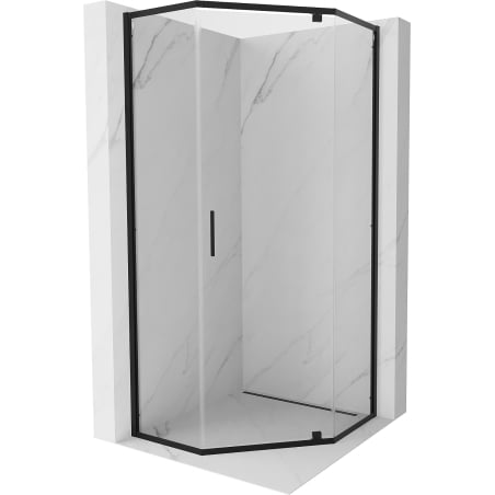 Mexen Exo-R koutová sprchová kabina s otevíracími dveřmi 80 x 80 cm, průhledná, černá - 812-080-080-70-00